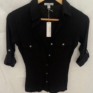 James Perse Dark Button-Up Shirt
